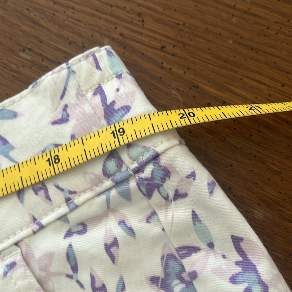 NWT Jach’s Girlfriend Stretch Chino Shorts Blue Pink Purple Botanical Print - Picture 7 of 14